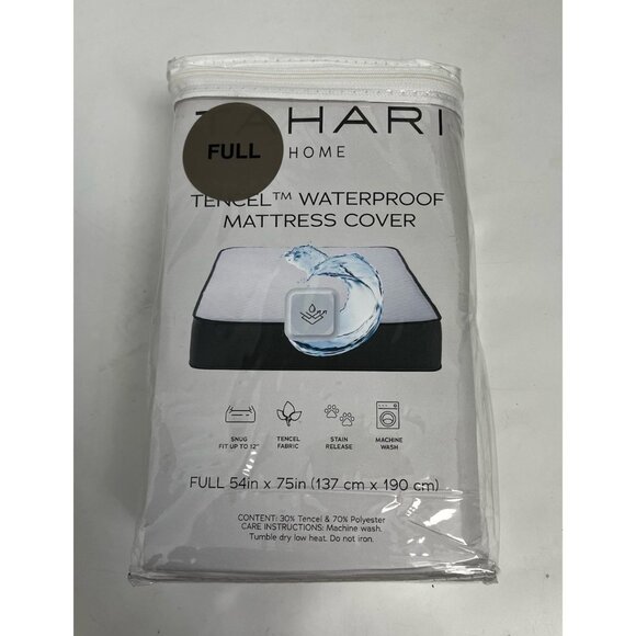 Tahari tencel WATERPROOF MATTRESS COVER Fitted Topper Sz Full New - Picture 1 of 5